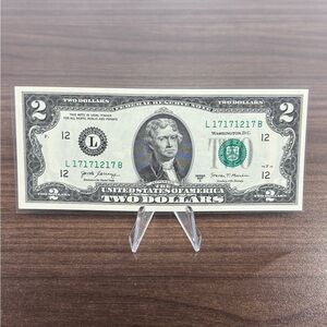 FANCY SERIAL NUMBER Uncirculated $2 Bill (4 Of A Kind & 1 Triple) L 17171217 B